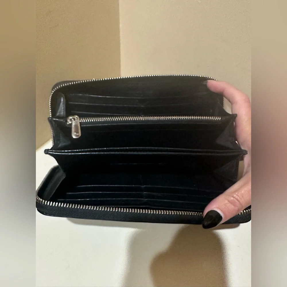 Dior Patent Black Trotter Long Zip Wallet